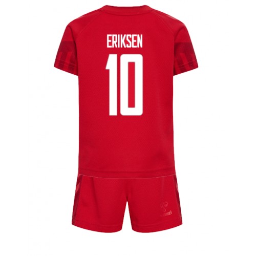 Fotbalové Dres Dánsko Christian Eriksen #10 Dětské Domácí MS 2022 Krátký Rukáv (+ trenýrky)